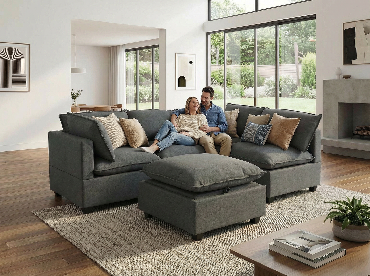 5 Piece L-Shape + Ottoman | Everyone Dream Sofa