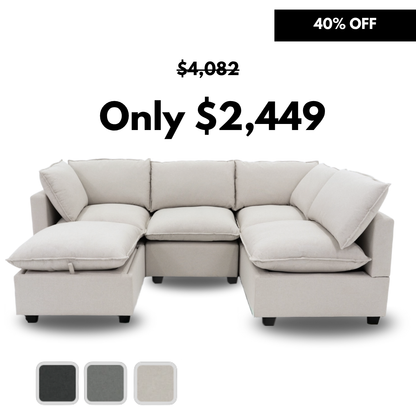 5 Piece L-Shape + Ottoman | Everyone Dream Sofa