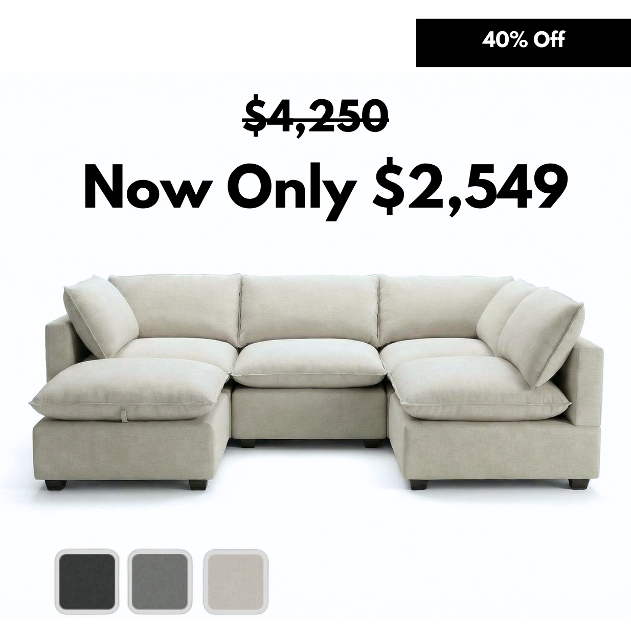5 Piece L-Shape + Ottoman | Everyone Dream Sofa