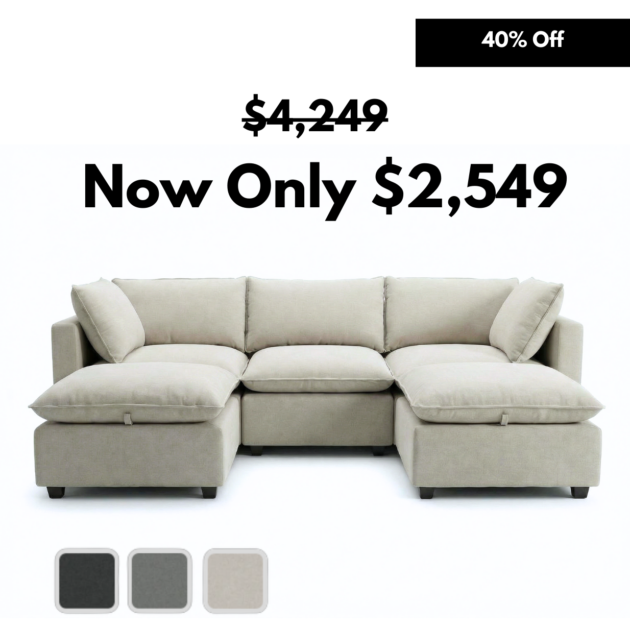 5 Piece U-Shape | Everyone Dream Sofa