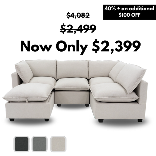 5 Piece L-Shape + Ottoman | Everyone Dream Sofa