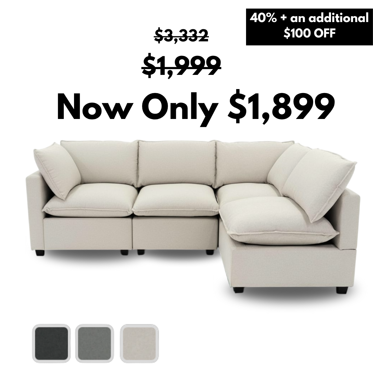 4 Piece L-Shape | Everyone Dream Sofa