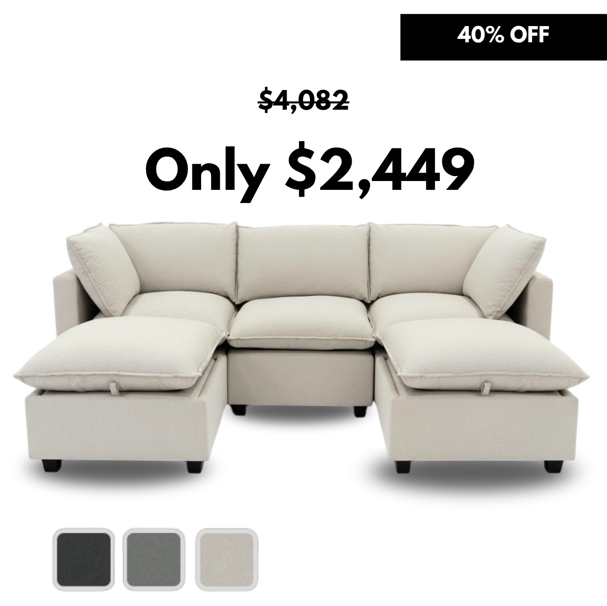 5 Piece U-Shape | Everyone Dream Sofa