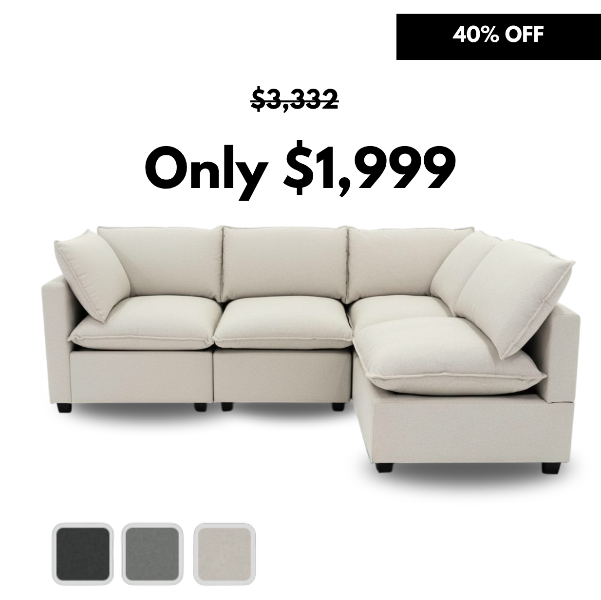 4 Piece L-Shape | Everyone Dream Sofa